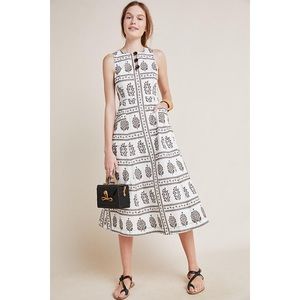 Anthropologie Woodblock MIDI‎ Dress Size 0